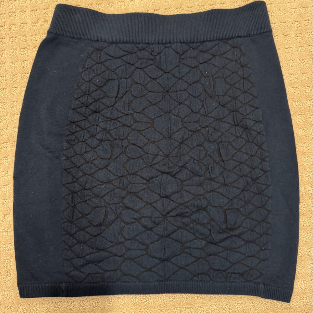 DKNY Black Textured Knit Skirt